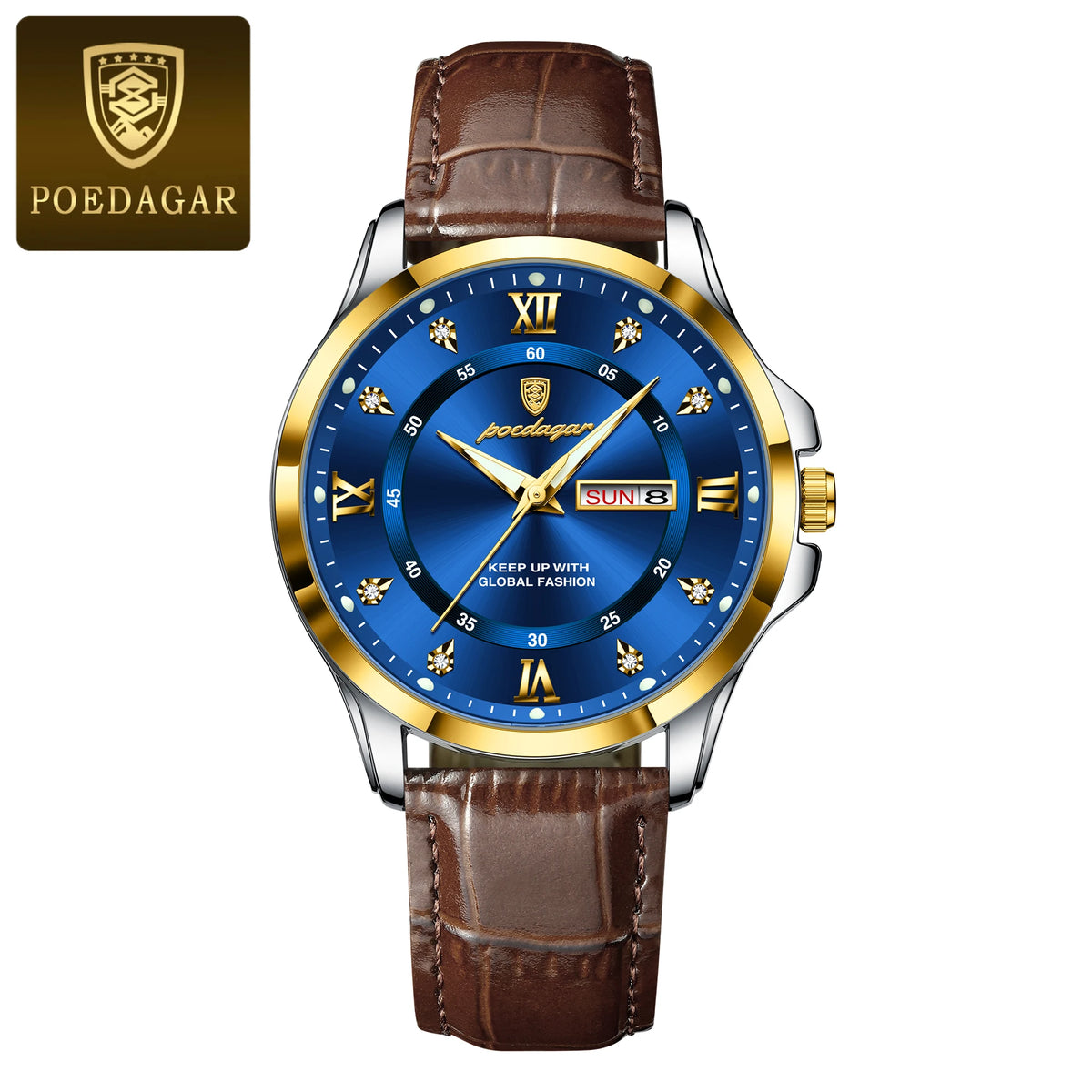 Fashion Man Watch Waterproof Luminous Date Week Business Men Watch High Quality Leather Men'S Quartz Wristwatches Reloj