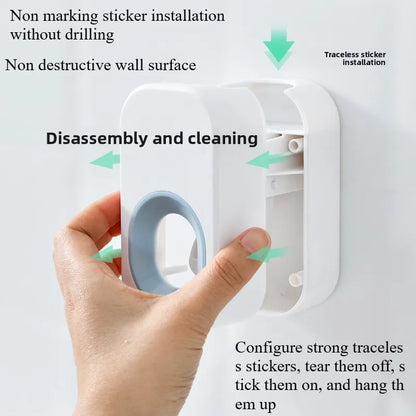 New Toothpaste Squeezer Wall-Mounted Toothpaste Holder Home Bathroom No Punching Required Rack Automatic Toothpaste Dispenser