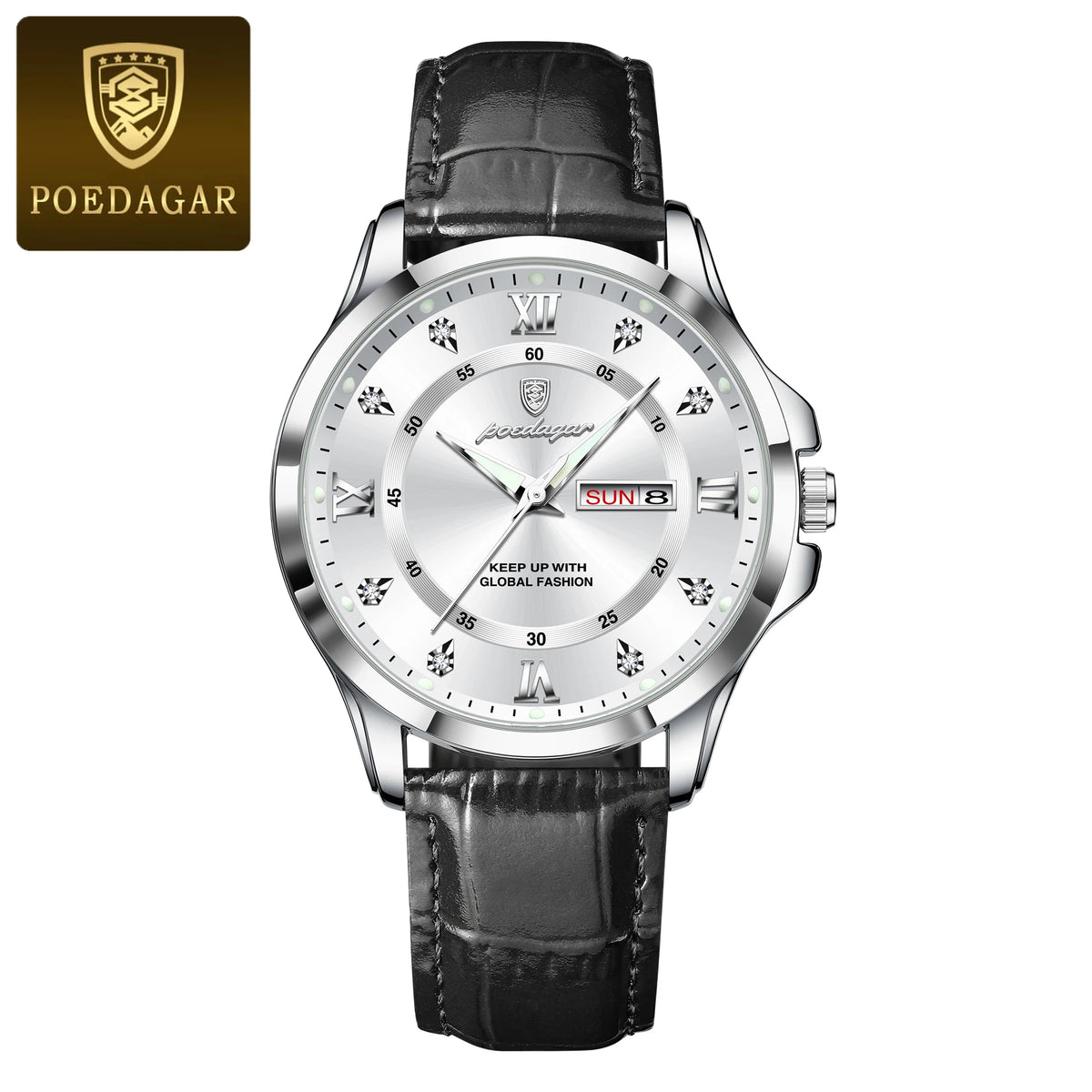 Fashion Man Watch Waterproof Luminous Date Week Business Men Watch High Quality Leather Men'S Quartz Wristwatches Reloj