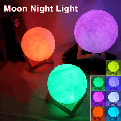 Starry Moon Lamp — LED Night Light with Stand for Bedroom Decor & Gifting