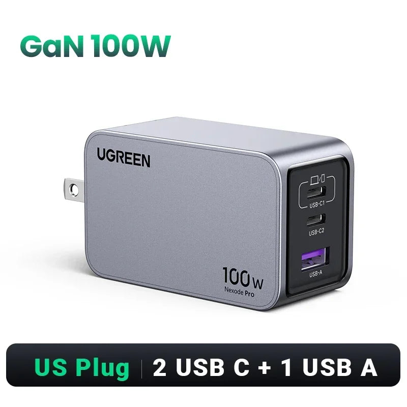 100W Gan Charger USB C Charger QC4.0 3.0 Quick Charge for Macbook Laptop Tablet PD Fast Charger for Iphone 18 17 16 Pro