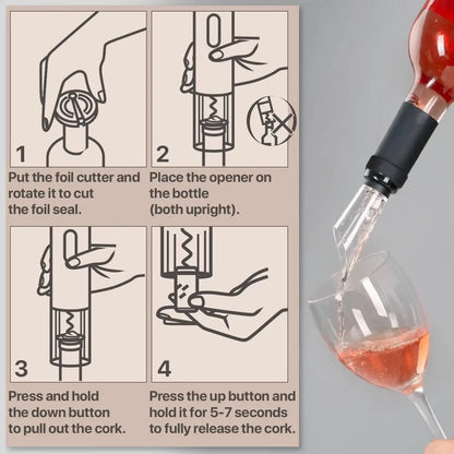 Electric Wine Bottle Opener Automatic Red Wine Corkscrew Rechargeable Wine Opener One-Click Button Wine Tools