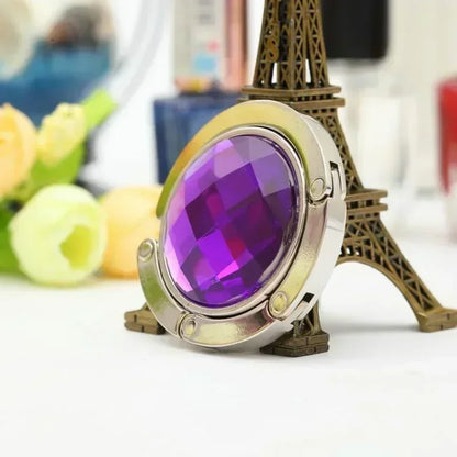 Table Bag Holder Handbag Foldable Bag Hook Purse Table Hanger Holder Alloy Fashion Crystal Rhinestone
