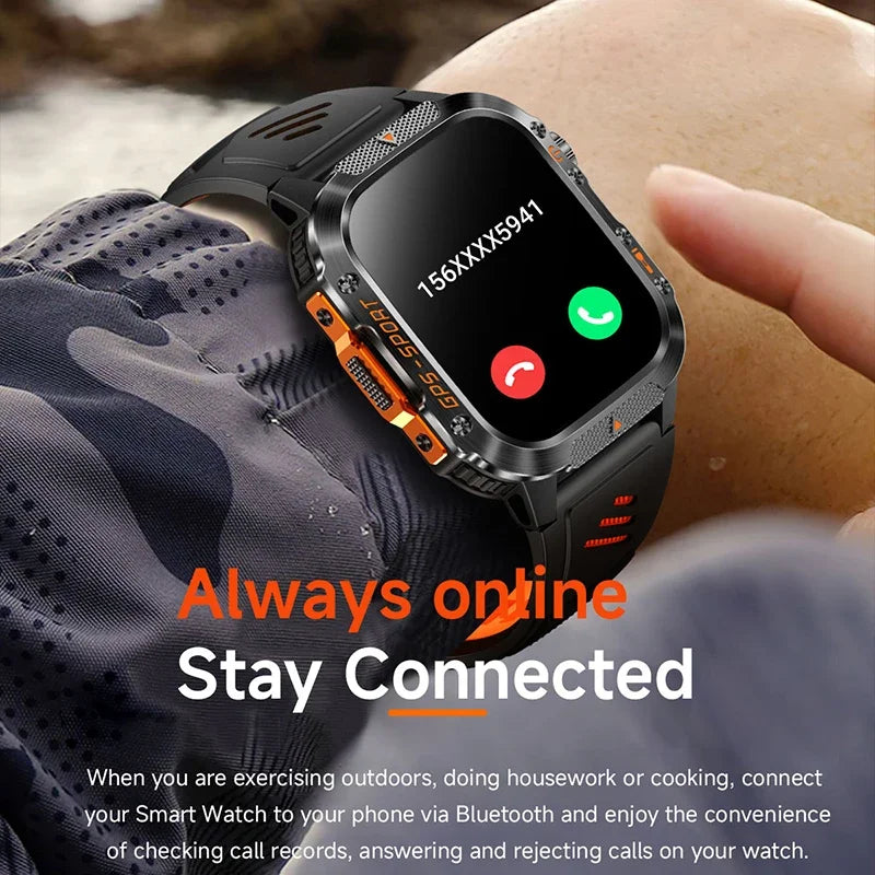 2026 NEW Military GPS Smartwatch Flashlight Wireless Call Wrist Watches 3ATM Waterproof Sports Smart Watch for Men Women Android