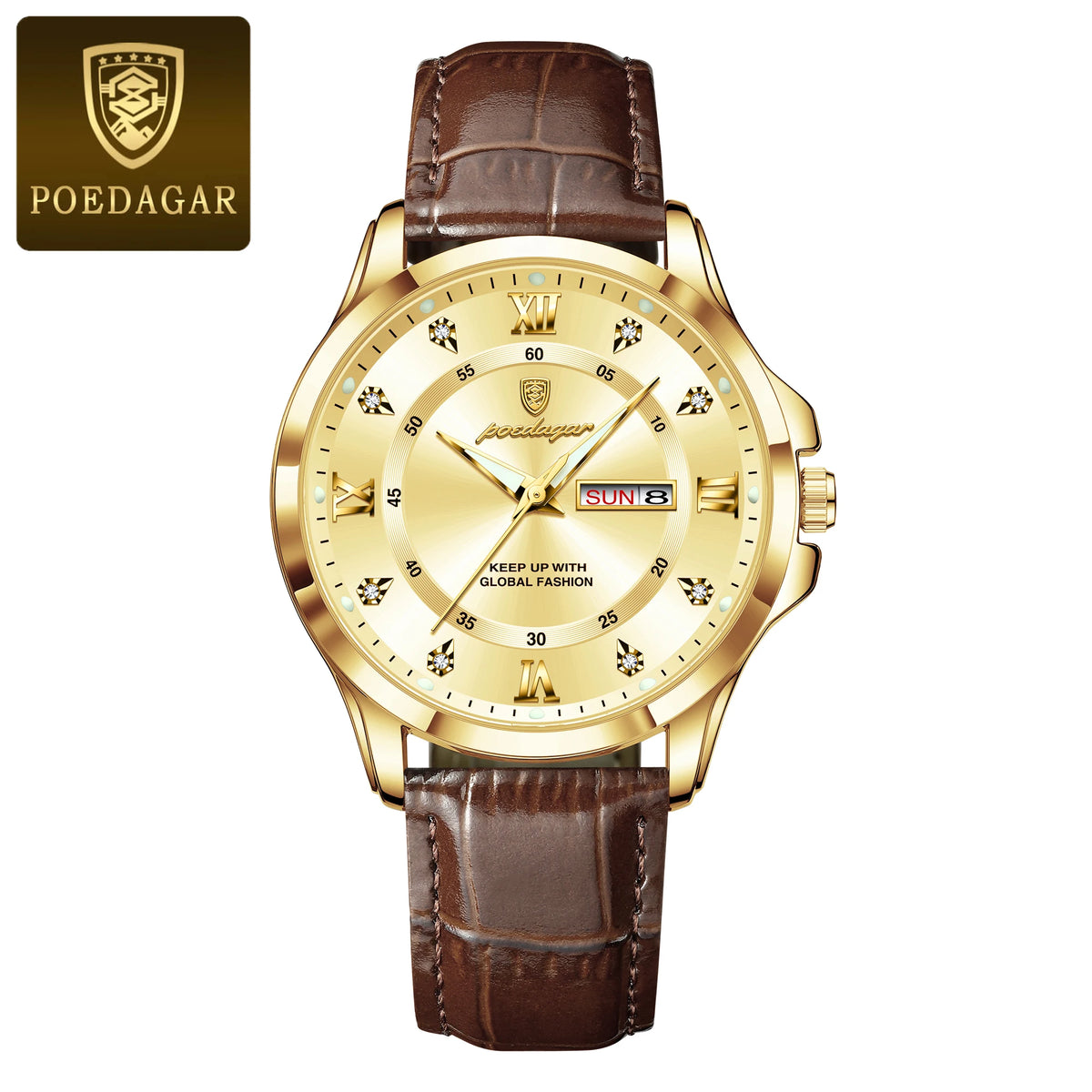 Fashion Man Watch Waterproof Luminous Date Week Business Men Watch High Quality Leather Men'S Quartz Wristwatches Reloj
