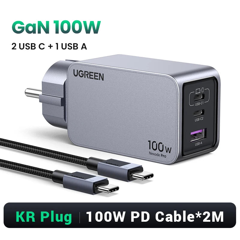 100W Gan Charger USB C Charger QC4.0 3.0 Quick Charge for Macbook Laptop Tablet PD Fast Charger for Iphone 18 17 16 Pro