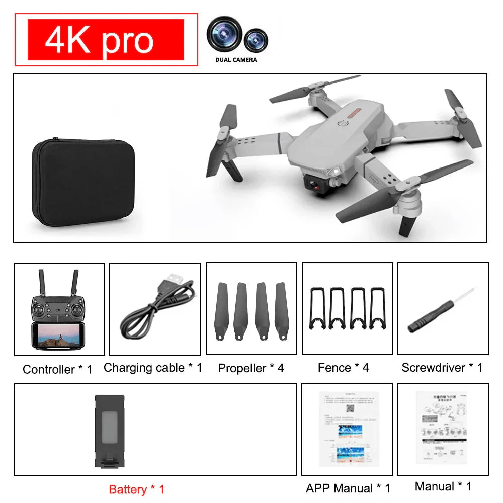 E88 Pro Foldable Drone with 4K Camera — Wi-Fi FPV & Altitude Hold