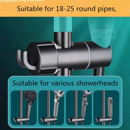 ABS Adjustable Shower Head Holder Shower Holder Clamp Showerhead Rail Slide Bracket Bathroom Accessories Rotation Hook Design