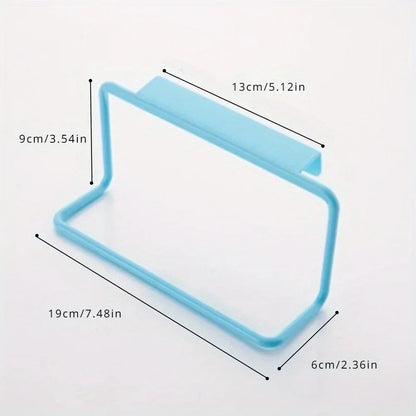 1 Plastic Hanging Storage Rack Towel Rack, Multifunctional Cabinet Door Back Storage Rack, Kitchen Storage Supplies