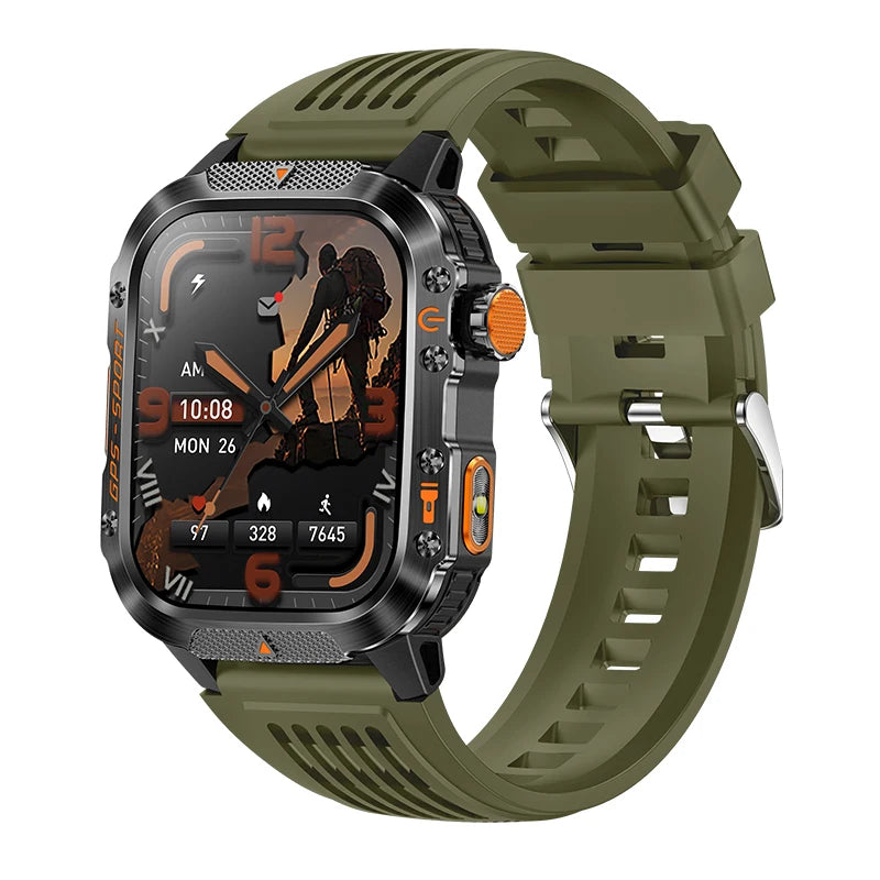 2026 NEW Military GPS Smartwatch Flashlight Wireless Call Wrist Watches 3ATM Waterproof Sports Smart Watch for Men Women Android