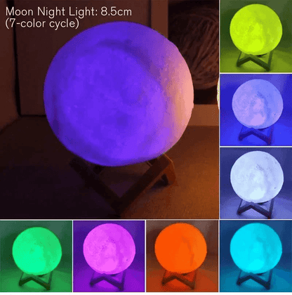 Starry Moon Lamp — LED Night Light with Stand for Bedroom Decor & Gifting