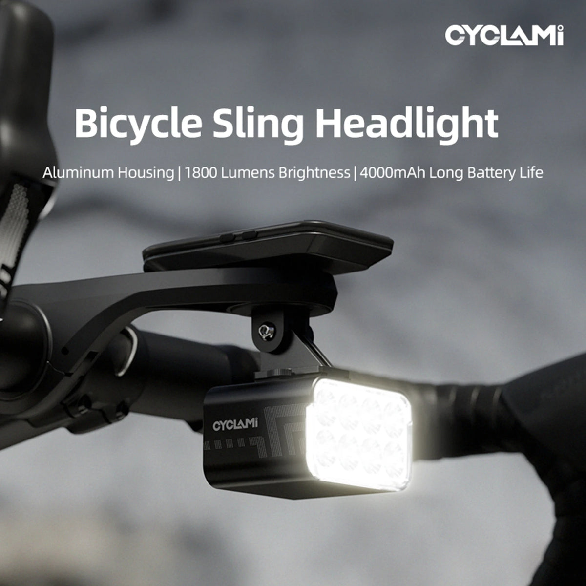Wireless Remote Hoisting Bike Headlight 1800 Lumens Lifting Front Head Lamp Aluminum Alloy  CYC1800 for Road MTB Mountain