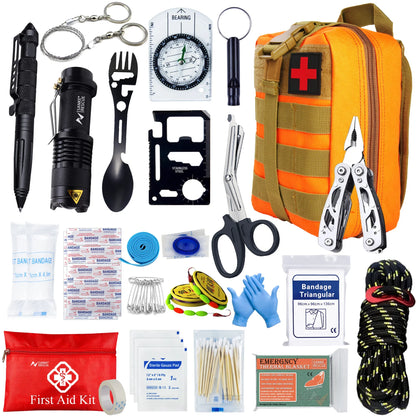 Tactical First Aid Kit in the Car Accessories Survival Kits Camping Equipment Medical Bag Self-Defense EDC Pouch IFAK