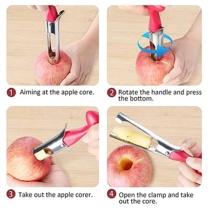 1Pc Stainless Steel Apple Corer Fruit Seed Core Remover Fruit Cutter Seeder Slicer Durable Kitchen Gadgets Vegetable Tools