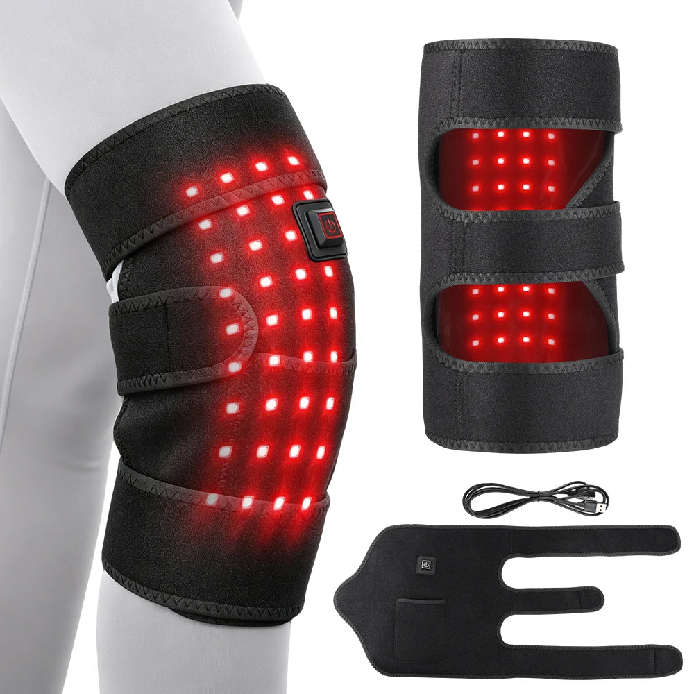 660Nm Red Light Knee Wrap 36 LED Heated Knee Brace 3 Levels Hot Compress USB Electric Knee Pad,For Leg Joint & Elbow Discomfort