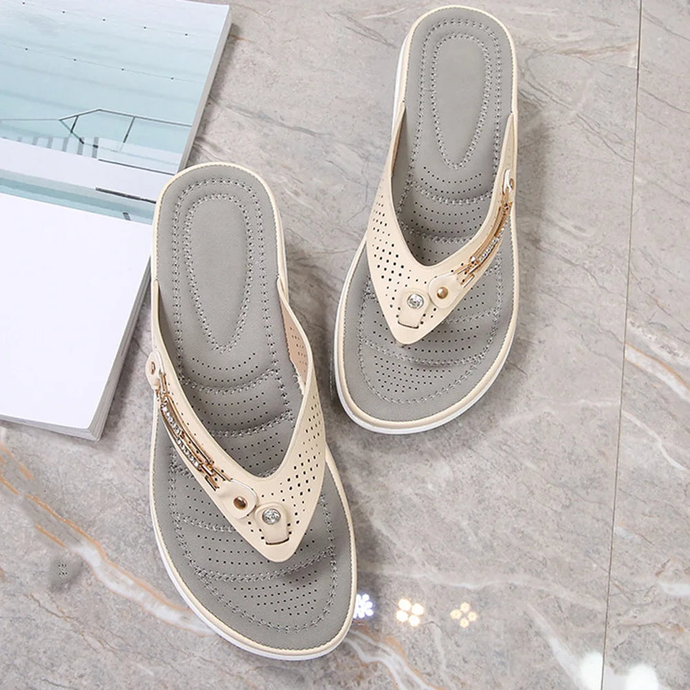 Women'S Soft Cushion Flip Flops Thong Sandals Slippers Casual Orthotics Sandals Flat Sandals Orthopedic Sandals Ladies Sandals
