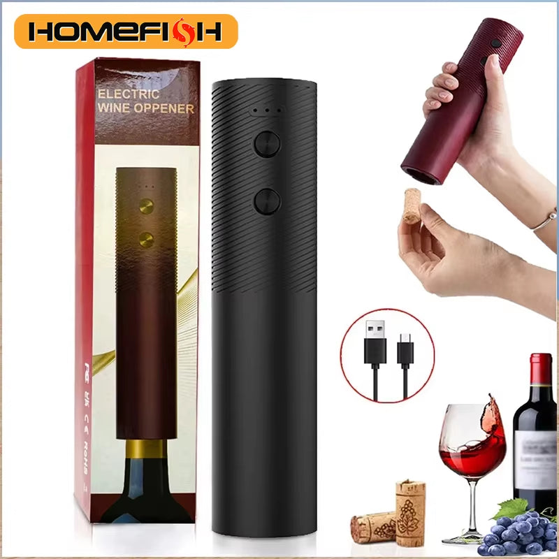 Electric Wine Bottle Opener Automatic Red Wine Corkscrew Rechargeable Wine Opener One-Click Button Wine Tools