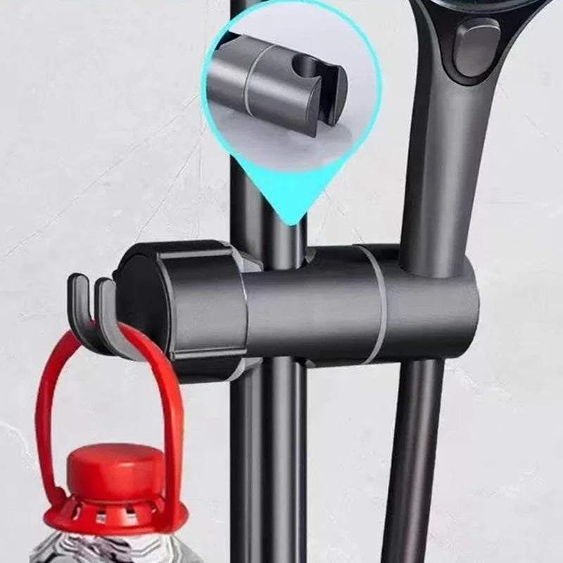 ABS Adjustable Shower Head Holder Shower Holder Clamp Showerhead Rail Slide Bracket Bathroom Accessories Rotation Hook Design