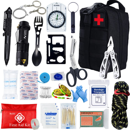 Tactical First Aid Kit in the Car Accessories Survival Kits Camping Equipment Medical Bag Self-Defense EDC Pouch IFAK