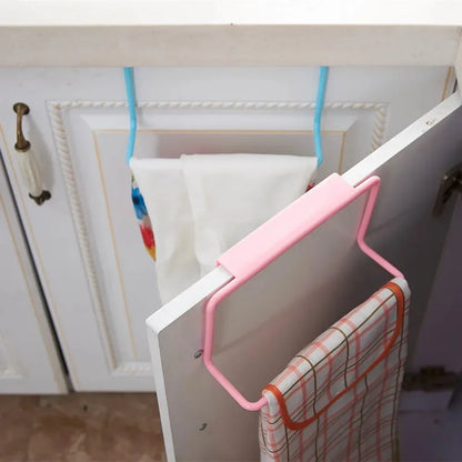 1 Plastic Hanging Storage Rack Towel Rack, Multifunctional Cabinet Door Back Storage Rack, Kitchen Storage Supplies