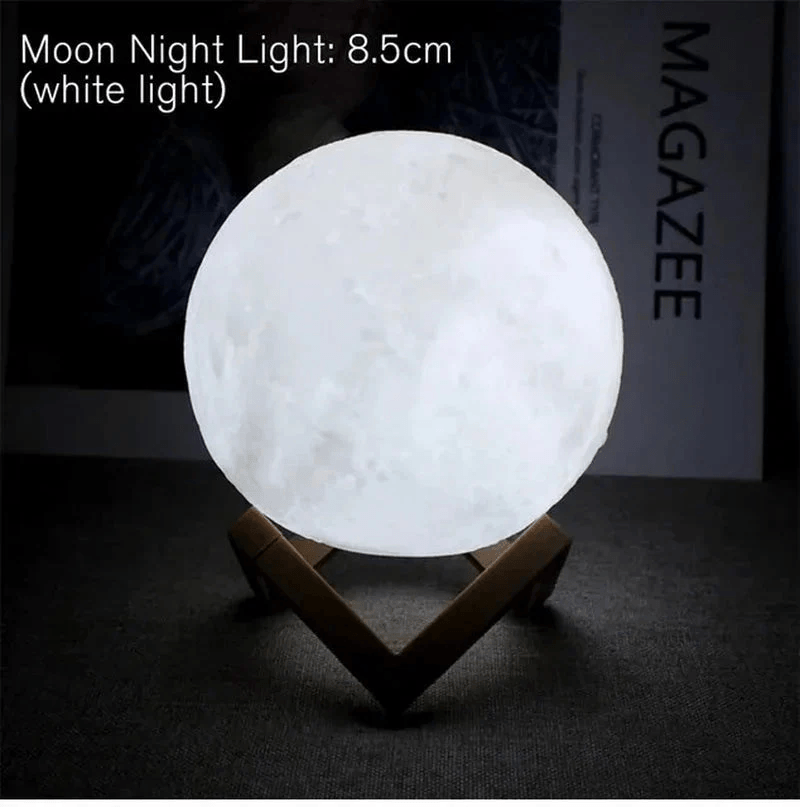 Starry Moon Lamp — LED Night Light with Stand for Bedroom Decor & Gifting