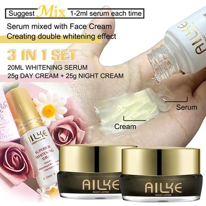 Whitening Face Cream, Reduce Dark Spots, Wrinkles, Melanin, Even Skin Tone, with Collagen, Glutathione, for All Skin Types
