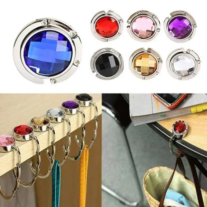 Table Bag Holder Handbag Foldable Bag Hook Purse Table Hanger Holder Alloy Fashion Crystal Rhinestone