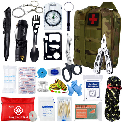 Tactical First Aid Kit in the Car Accessories Survival Kits Camping Equipment Medical Bag Self-Defense EDC Pouch IFAK