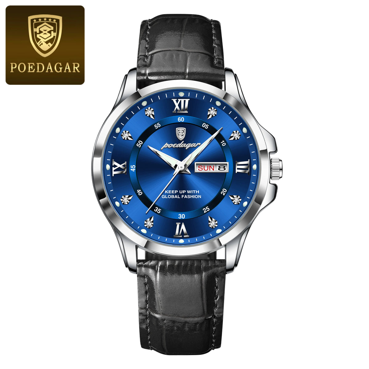 Fashion Man Watch Waterproof Luminous Date Week Business Men Watch High Quality Leather Men'S Quartz Wristwatches Reloj
