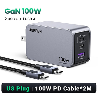 100W Gan Charger USB C Charger QC4.0 3.0 Quick Charge for Macbook Laptop Tablet PD Fast Charger for Iphone 18 17 16 Pro