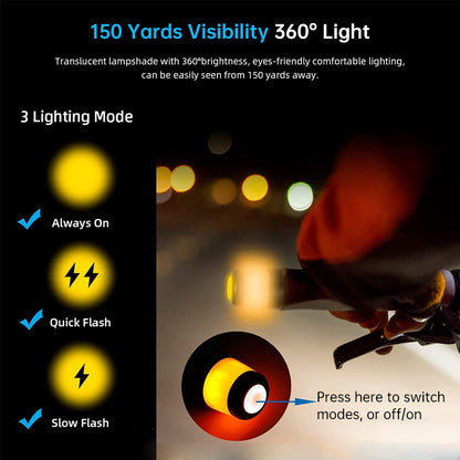 LED Scooter Turn Signal Lights, 2 Pack Waterproof Handlebar Indicators for Ninebot Max G30/ES Series