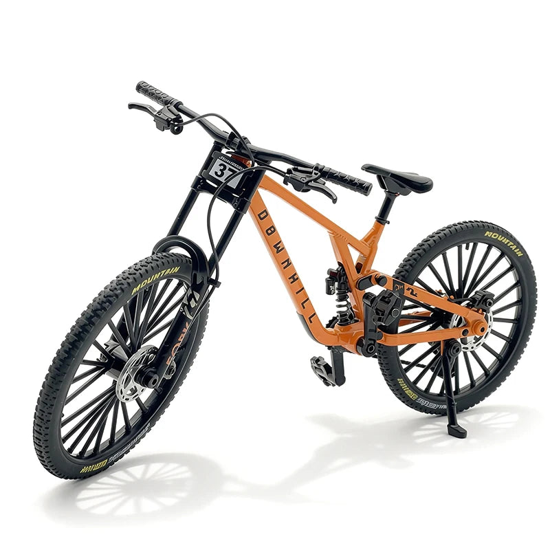 1:8 Scale Alloy Mountain Bike Miniature Model Dual Shock Absorbers Removable Desktop Decoration Gift for Bike Enthusiasts