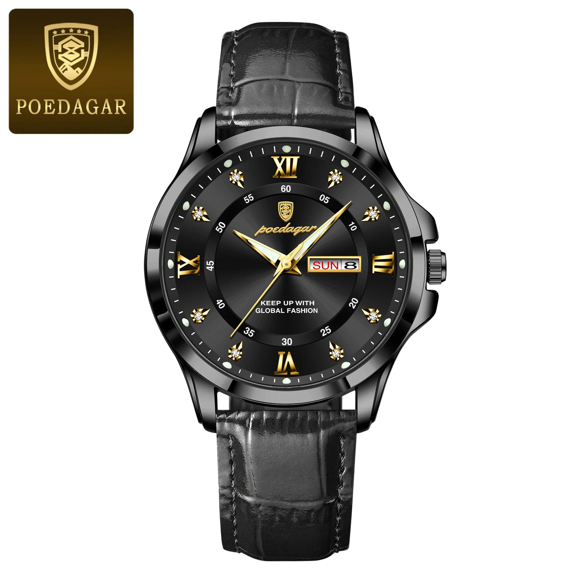 Fashion Man Watch Waterproof Luminous Date Week Business Men Watch High Quality Leather Men'S Quartz Wristwatches Reloj