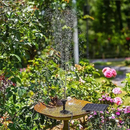 Solar-Powered Mini Fountain Pump – 200L/H Brushless Pump with 4 Spray Nozzles for Garden, Pond & Fish Tank