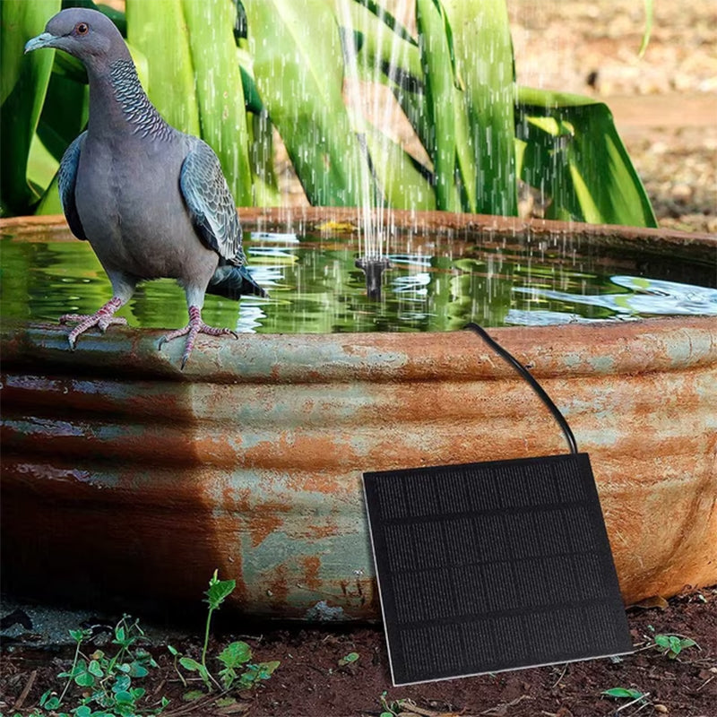 Solar-Powered Mini Fountain Pump – 200L/H Brushless Pump with 4 Spray Nozzles for Garden, Pond & Fish Tank
