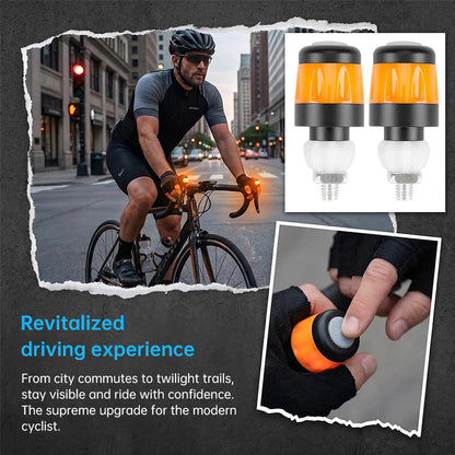 LED Scooter Turn Signal Lights, 2 Pack Waterproof Handlebar Indicators for Ninebot Max G30/ES Series
