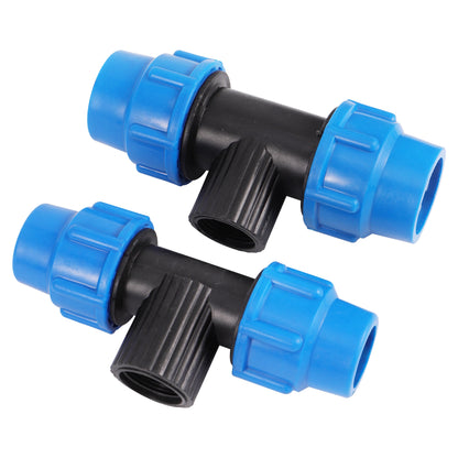 1Pc 1/2" 3/4" 1" to 20Mm 25Mm 32Mm PE Pipe Locked Tee Garden Micro-Irrigation Sprinkler Irrigation PE Pipe Quick Connection Tee