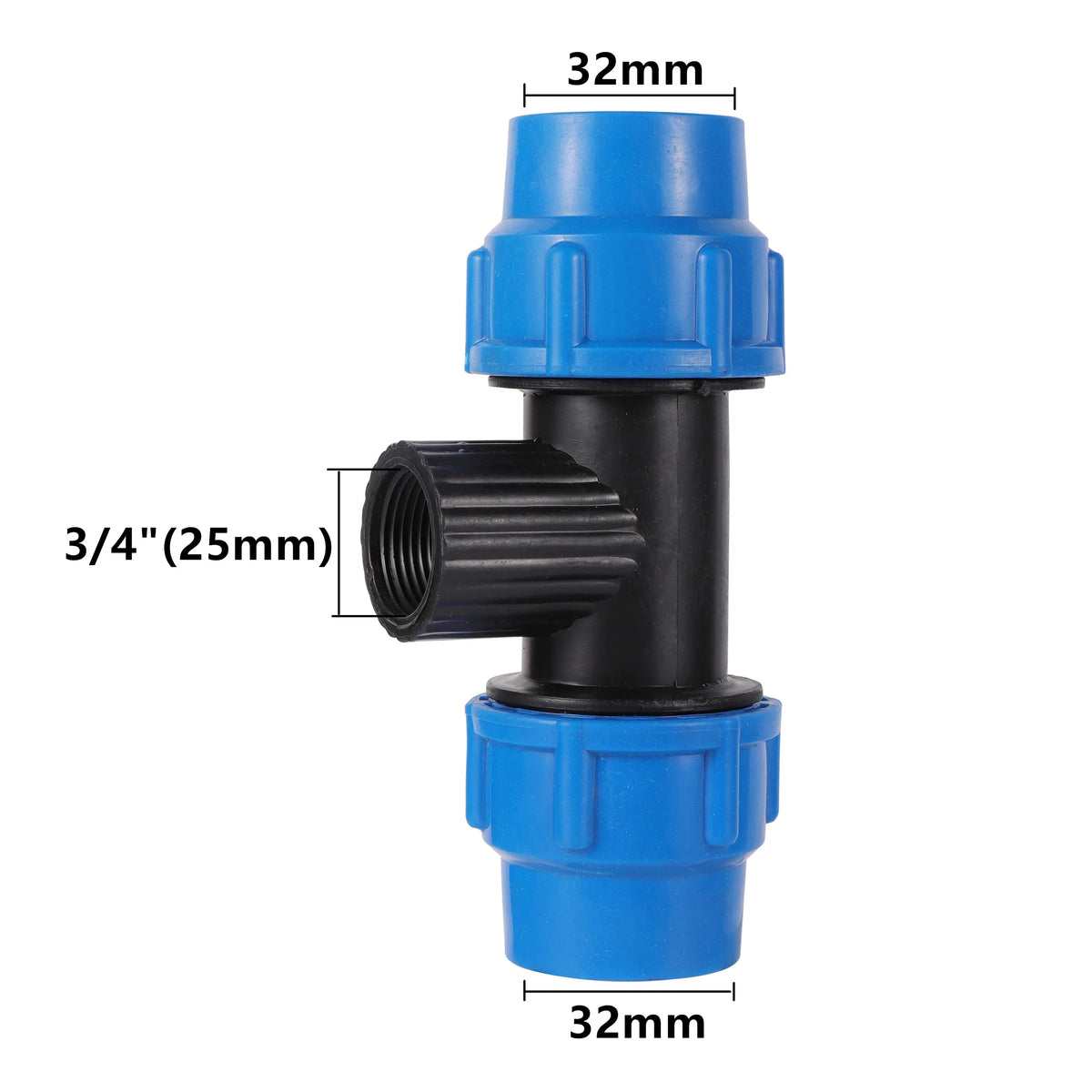 1Pc 1/2" 3/4" 1" to 20Mm 25Mm 32Mm PE Pipe Locked Tee Garden Micro-Irrigation Sprinkler Irrigation PE Pipe Quick Connection Tee