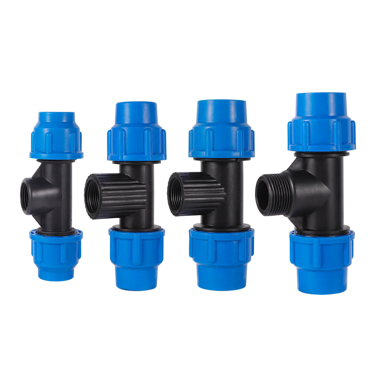 1Pc 1/2" 3/4" 1" to 20Mm 25Mm 32Mm PE Pipe Locked Tee Garden Micro-Irrigation Sprinkler Irrigation PE Pipe Quick Connection Tee