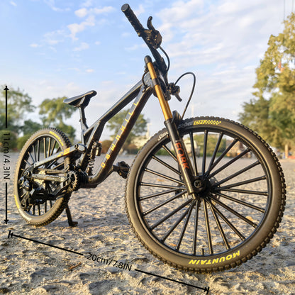 1:8 Scale Alloy Mountain Bike Miniature Model Dual Shock Absorbers Removable Desktop Decoration Gift for Bike Enthusiasts
