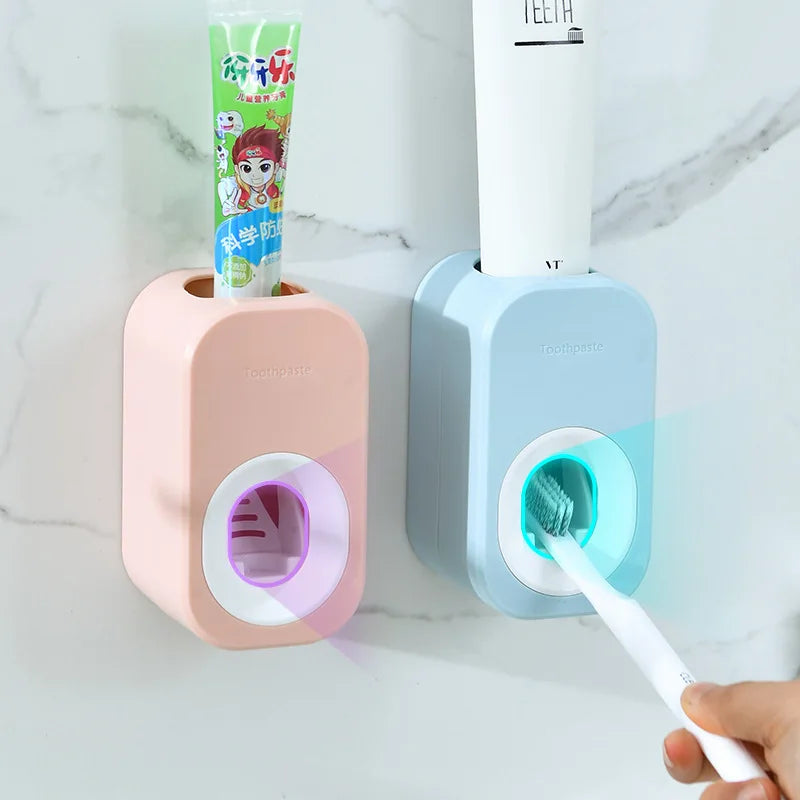 New Toothpaste Squeezer Wall-Mounted Toothpaste Holder Home Bathroom No Punching Required Rack Automatic Toothpaste Dispenser