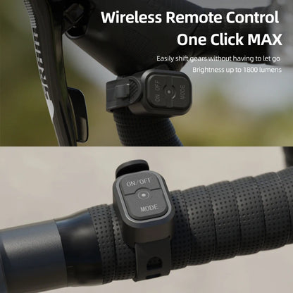 Wireless Remote Hoisting Bike Headlight 1800 Lumens Lifting Front Head Lamp Aluminum Alloy  CYC1800 for Road MTB Mountain