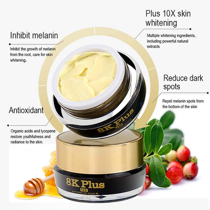Whitening Face Cream, Reduce Dark Spots, Wrinkles, Melanin, Even Skin Tone, with Collagen, Glutathione, for All Skin Types