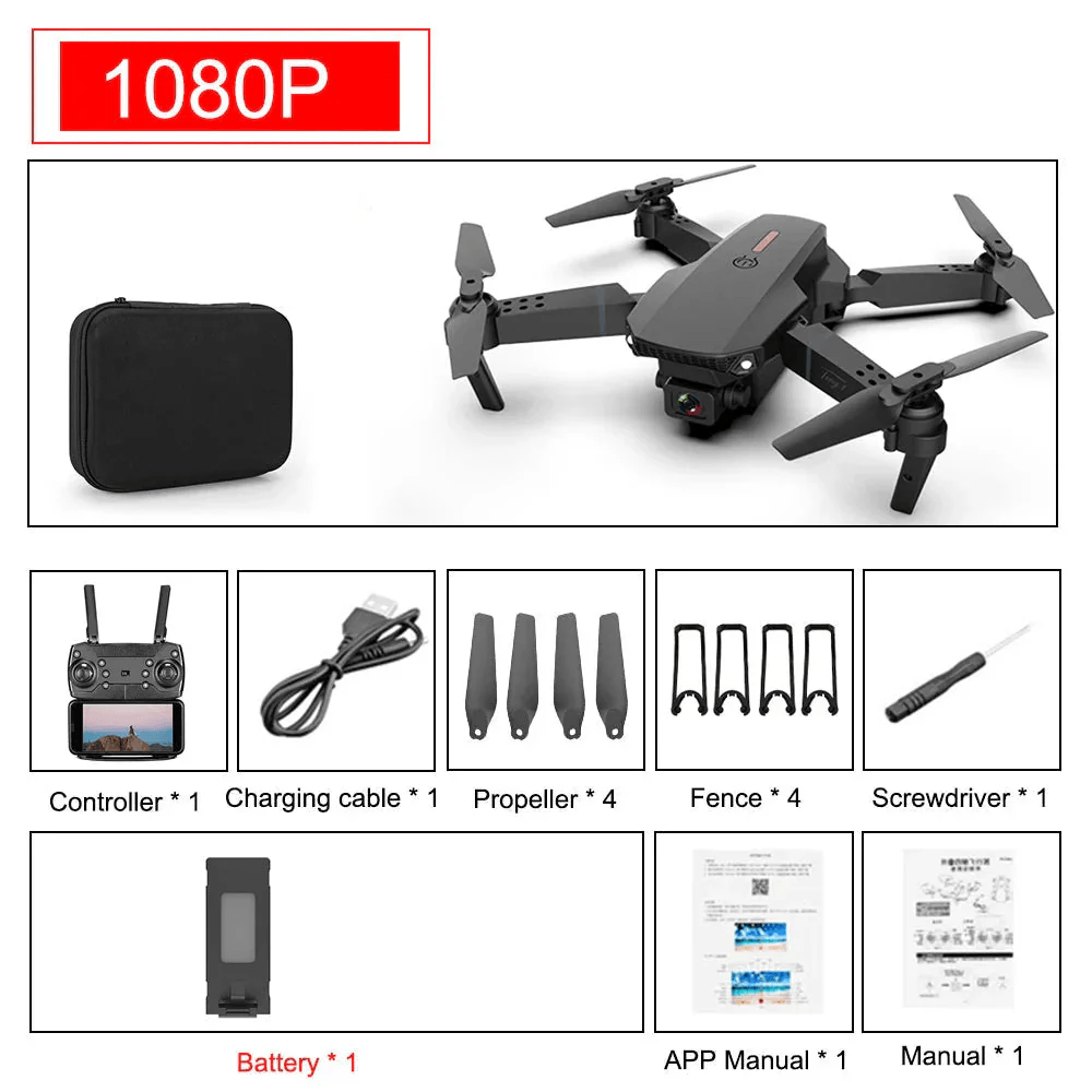 E88 Pro Foldable Drone with 4K Camera — Wi-Fi FPV & Altitude Hold