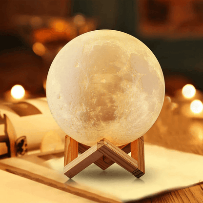 Starry Moon Lamp — LED Night Light with Stand for Bedroom Decor & Gifting