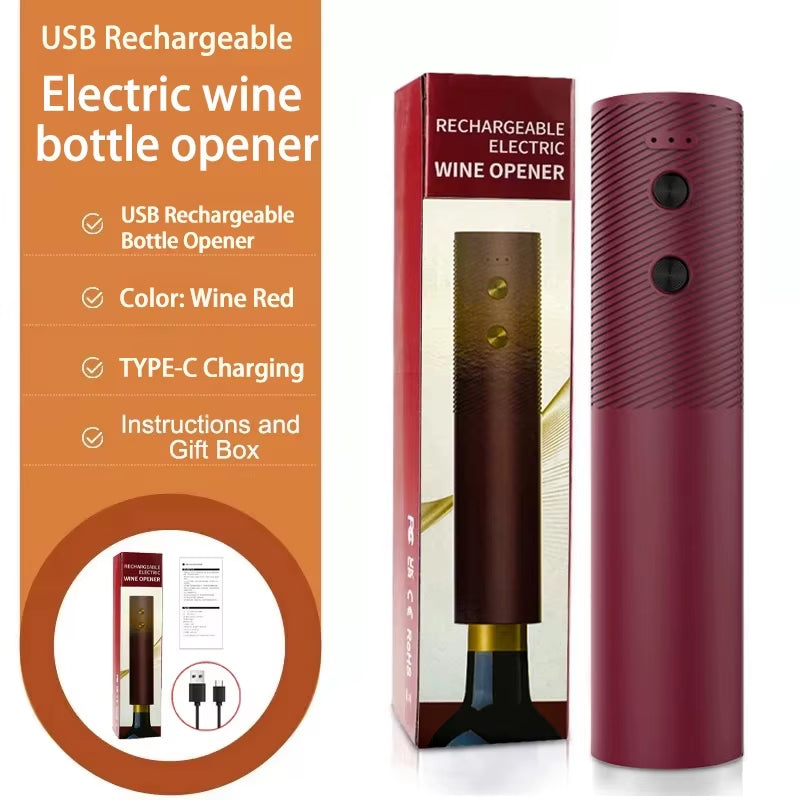 Electric Wine Bottle Opener Automatic Red Wine Corkscrew Rechargeable Wine Opener One-Click Button Wine Tools