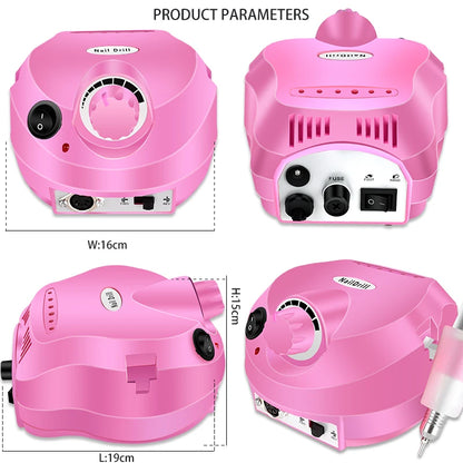 35000RPM Electric Nail Drill Professional Manicure Machine Nail Sander Set Nail Drill Bit Portable Nail Salon Polisher Equipment
