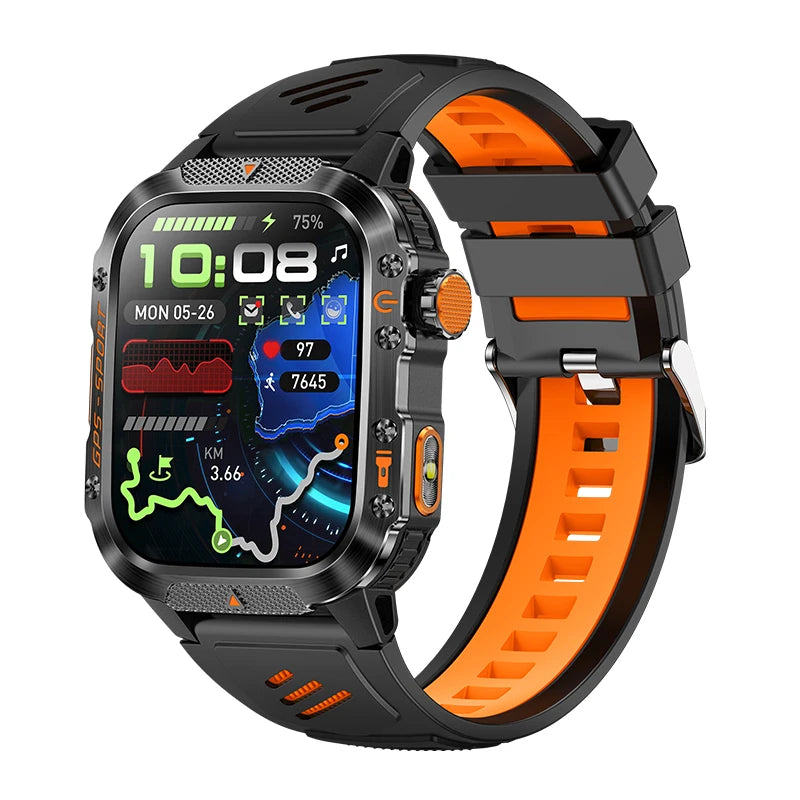 2026 NEW Military GPS Smartwatch Flashlight Wireless Call Wrist Watches 3ATM Waterproof Sports Smart Watch for Men Women Android