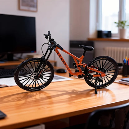 1:8 Scale Alloy Mountain Bike Miniature Model Dual Shock Absorbers Removable Desktop Decoration Gift for Bike Enthusiasts