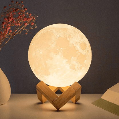 Starry Moon Lamp — LED Night Light with Stand for Bedroom Decor & Gifting
